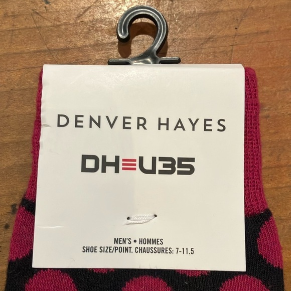 Denver Hayes Polka Dot Men's Socks - Black, Blue, and Pink - Picture 2 of 8